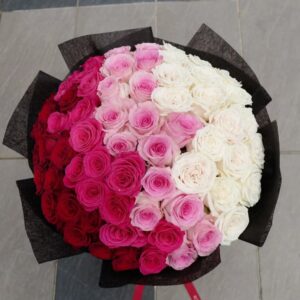 Radiant Blend Gradient Roses Bouquet