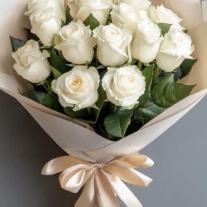Pure Elegance White Rose Bouquet