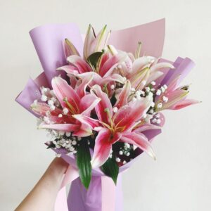 Blushing Grace Pink Lily Bouquet